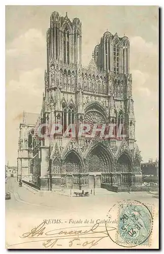 Cartes postales Reims Facade de la Cathedrale
