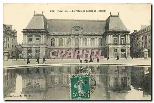 Ansichtskarte AK Rennes Le Palais de Justice et le Bassin