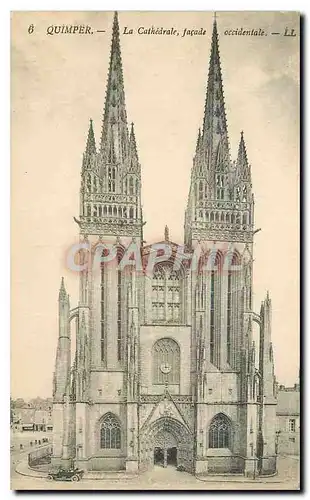 Ansichtskarte AK Quimper La Cathedrale facade occidentale