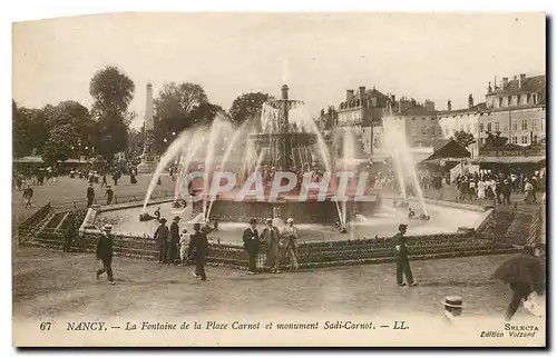 Cartes postales Nancy La Fontaine de la Place Carnot et monument Sadi Carnot