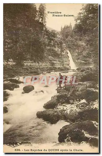 Cartes postales Frontiere Franco-suisse Les Rapides du Doubs apres la Chute