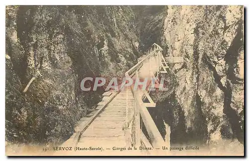 Ansichtskarte AK Servoz Haute Savoie Gorges de la Diosaz Un passage difficile