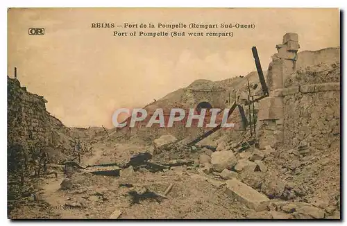 Ansichtskarte AK Reims Fort de la Pompelle Rempart Sud Ouest Militaria