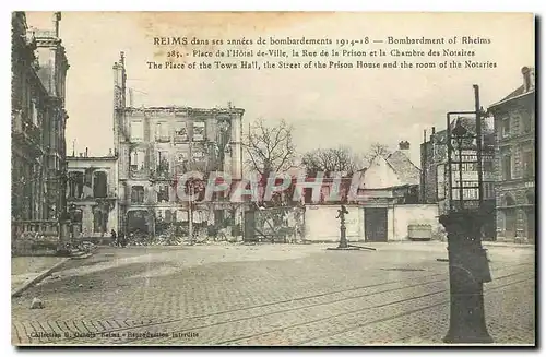 Cartes postales Reims dans ses annees de bombardements