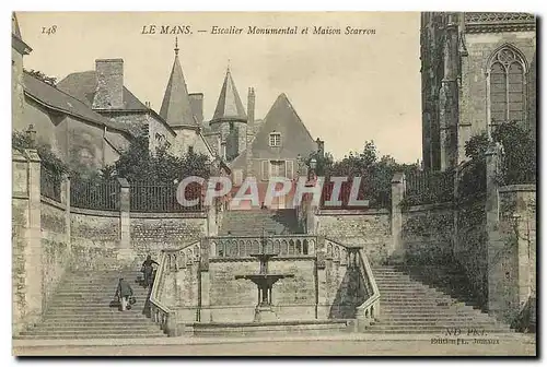 Cartes postales Le Mans Escalier monumental et Maison Scarron