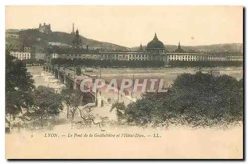 Cartes postales Lyon Le Pont de la Guillotiere et l'Hotel Dieu