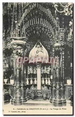 Cartes postales Cathedrale de Chartres E et L La Vierge du Pilier