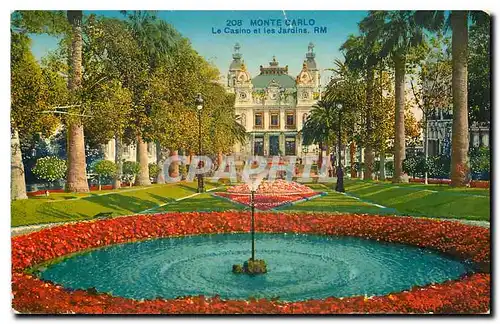 Cartes postales Monte Carlo Le Casino et les Jardins