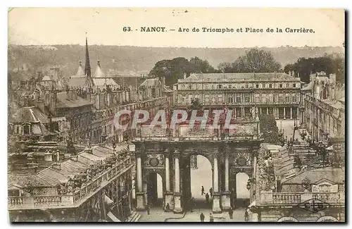 Ansichtskarte AK Nancy Arc de Triomphe et Place de la Carriere