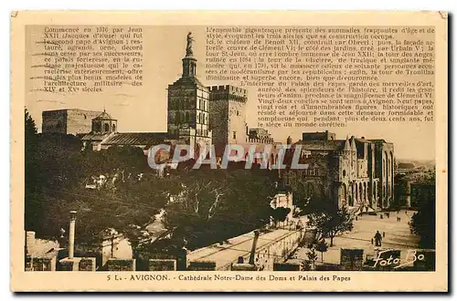 Cartes postales Avignon Cathedrale Notre Dame des Doms et Palais des Papes