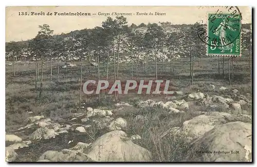 Ansichtskarte AK Foret de Fontainebleau Gorges d'Apremont Entree du Desert