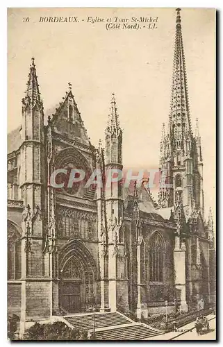 Cartes postales Bordeaux Eglise et Tour St Michel cote nord