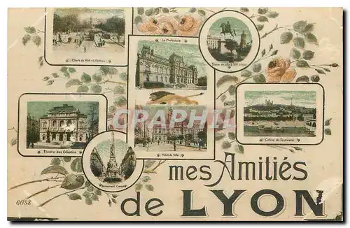 Cartes postales Mes Amities de Lyon
