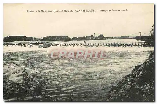 Ansichtskarte AK Environs de Montereau Seine et Marne Cannes Ecluse Barrage et Pont suspendu