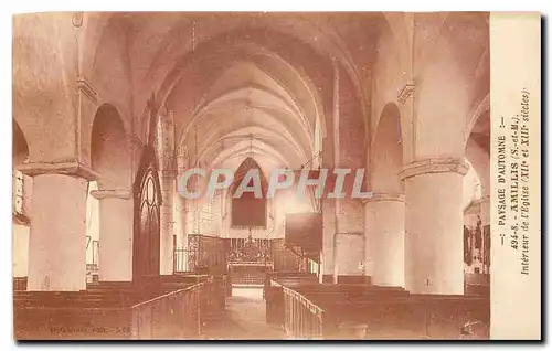 Cartes postales Paysage d'Automne Amillis S et M interieur de l'Eglise XII et XIII siecles