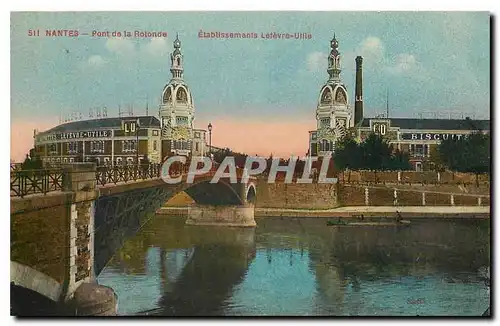 Cartes postales Nantes Pont de la Rotonde Biscuits Lefevre