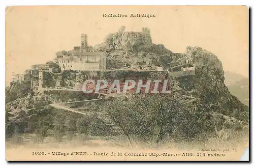 Cartes postales Village d'Eze route de la Corniche Alp Mar