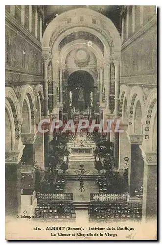 Cartes postales Albert Somme interieur de la Basilique le choeur et chapelle de la Vierge