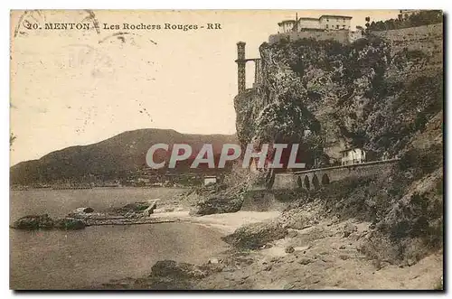 Cartes postales Menton les rochers rouges