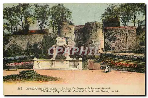 Cartes postales Boulogne sur mer la Porte des Degres et le Souvenire Francais