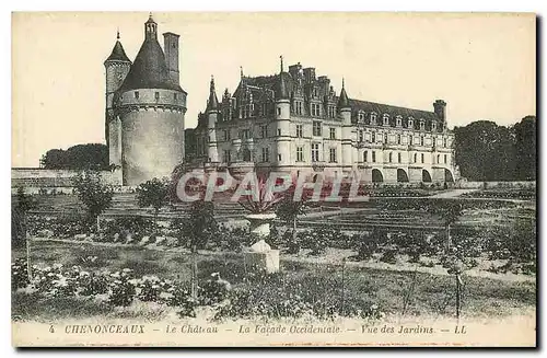 Ansichtskarte AK Chenonceaux le Chateau la facade occidentale vue des Jardins