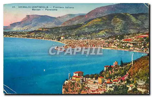 Cartes postales Grimaldi Ventimiglia Frontiera Italiana Menton Panorama