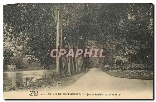 Cartes postales Palais de Fontainebleau Jardin Anglais Allee de Sully