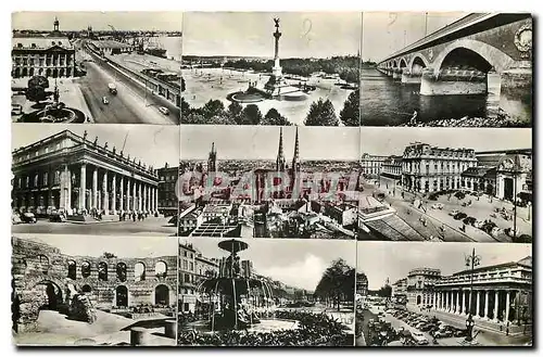 Cartes postales Souvenir de Bordeaux quais girondins pont theatre cathedrale gare St Jean palais gallien tourny
