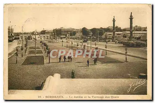 Cartes postales Bordeaux Le Jardin et la Terrasse des Quais