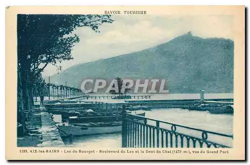 Ansichtskarte AK Aix les Bains Savoie le Lac du Bourget le grand port la dent du chat