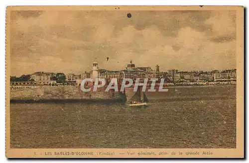 Cartes postales Les Sables d'olonne Vendee vue generale prise de la grande Jetee