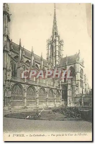 Cartes postales Evreux la Cathedrale vue prise de la Cour de l'Eveche