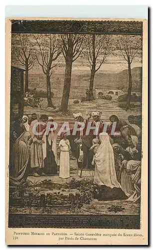 Cartes postales Peintures Murales du Pantheon Sainte Genevieve marquee du Sceau Divin par Puvis de Chavannes