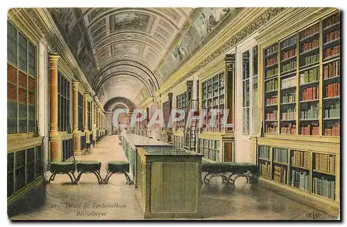 Ansichtskarte AK Palais de Fontainebleau Bibliotheque