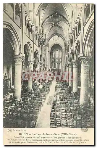 Cartes postales Dijon Interieur de Notre Dame XIII siecle