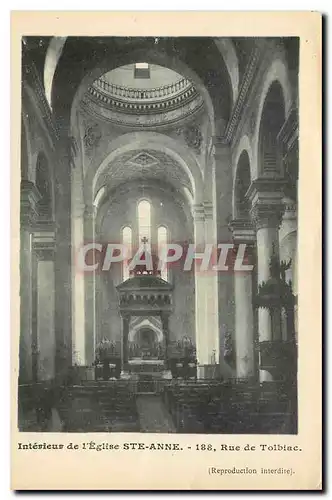 Cartes postales Interieur de l'eglise St Anne Rue de Tolbiac Paris