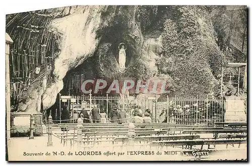 Ansichtskarte AK Souvenir de N D de Lourdes Offert par l'Epress du Midi La Grotte