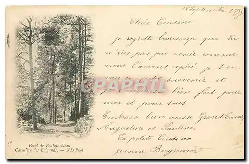 Ansichtskarte AK Foret de Fontainebleau Cavaliere des Brigands (carte 1899)