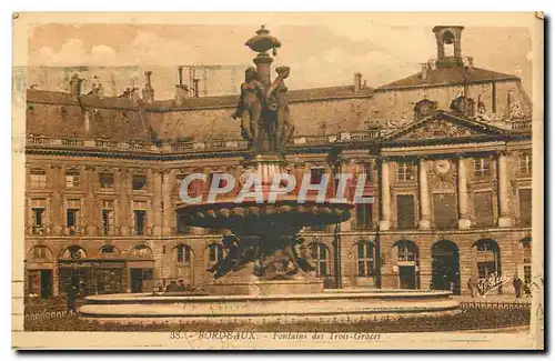 Cartes postales Bordeaux Fontaine des trois Graces