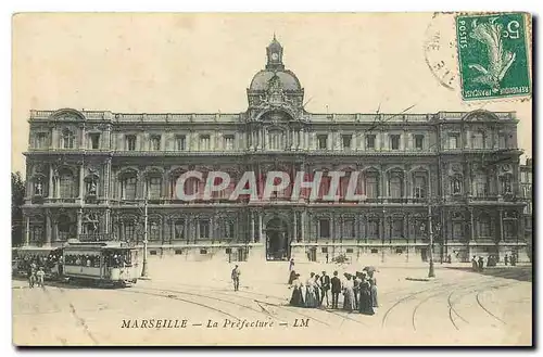 Cartes postales Marseille la Prefecture Tramway Chocolat Menier