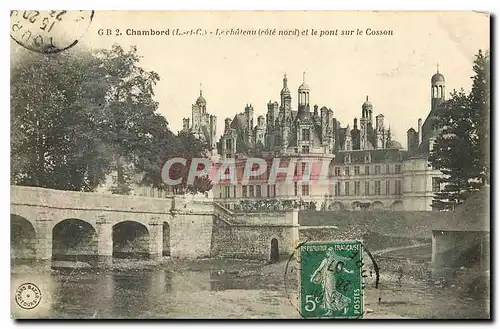 Ansichtskarte AK Chambord L et C le Chateau cote nord et le pont sur le Cosson