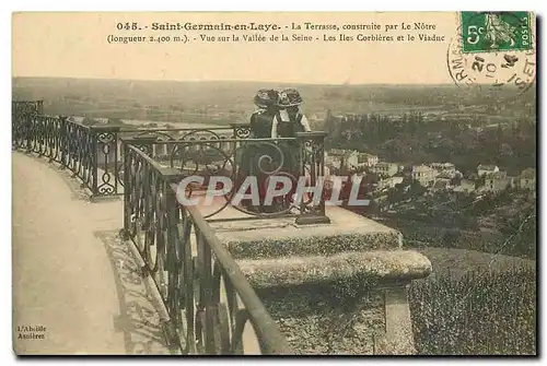 Ansichtskarte AK Saint Germain en Laye la Terrasse construite par le Notre vue sur la Vallee de la Seine les Iles