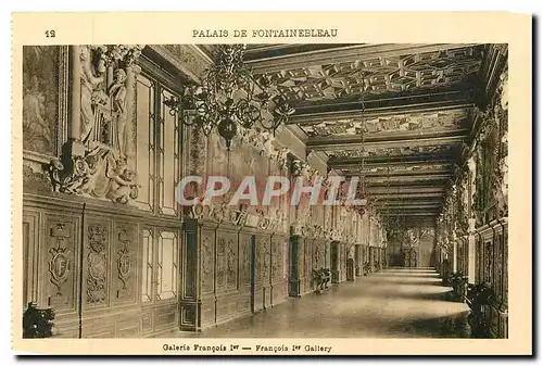 Cartes postales Palais de Fontainebleau Galerie Francois Ier