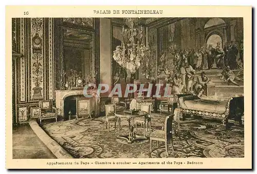 Cartes postales Palais de Fontainebleau Appartements du Pape Chambre a coucher