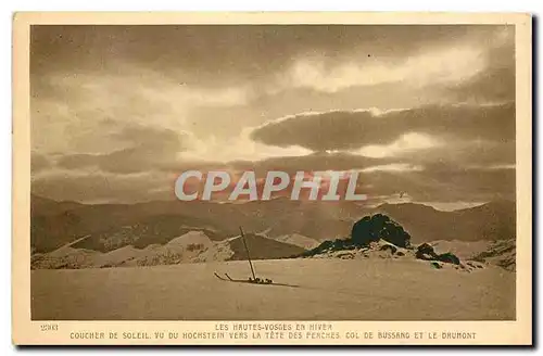 Cartes postales Les Hautes Vosges en Hiver Coucher de soleil vu du hochstein vers la tet des perches col de buss