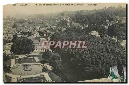 Cartes postales Lisieux vue sur le Jardin public et la Route de Trouville