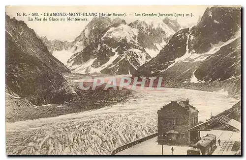 Cartes postales Chamonix Mont Blanc Haute Savoie Les Grandes Jorasses la mer de Glace au Montenvers