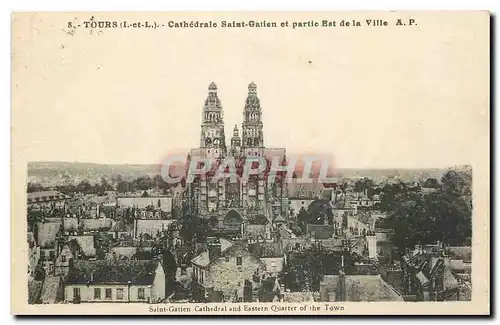 Ansichtskarte AK Tours L et L Cathedrale Saint Gatien et partie Est de la Ville