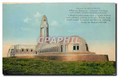 Cartes postales Ossuaire de Douaumont arriere du Monument Chapelle Catholique