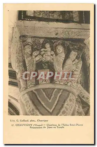Cartes postales Chauvigny Vienne Chapiteau de l'Eglise Saint Pierre presentation de Jesus au Temple